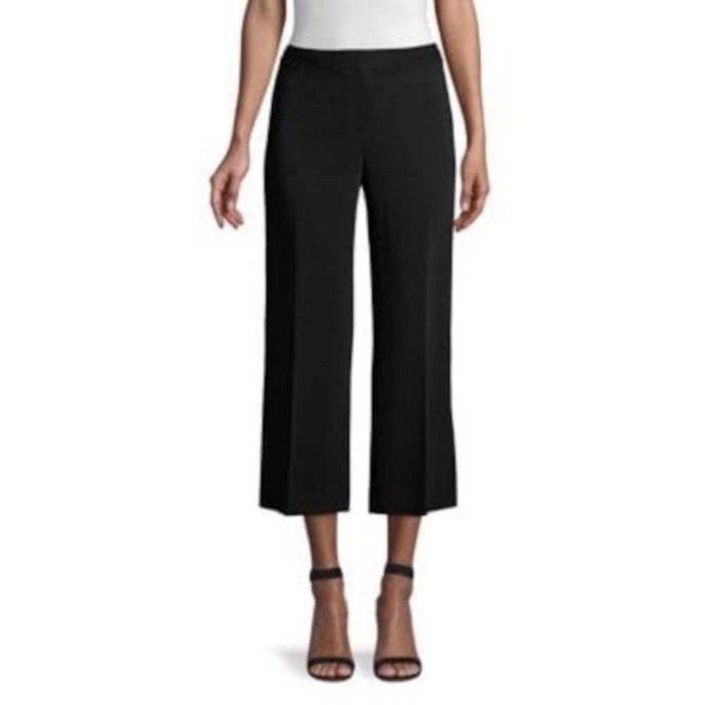 Kobi Halperin Pants Womens Black Wide Leg Side Slit Trousers KS0P30 sz 6